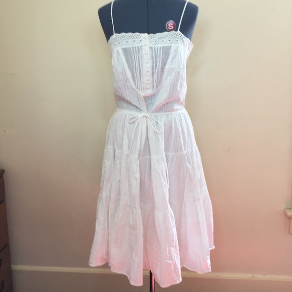 Pepper Dresses & Skirts - Vintage Pepper Cotton Swiss Dot and Lace Dress Size L